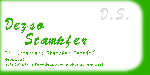 dezso stampfer business card